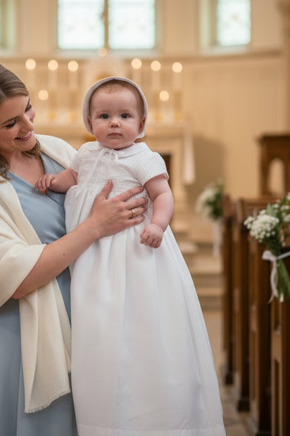 Cotton Basketweave Detachable Boys Gown Baptism Christening Canada 2