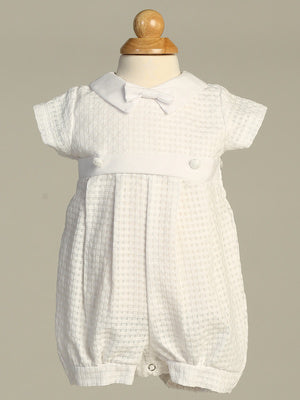 Cotton Basketweave Detachable Boys Gown Baptism Christening Canada romper