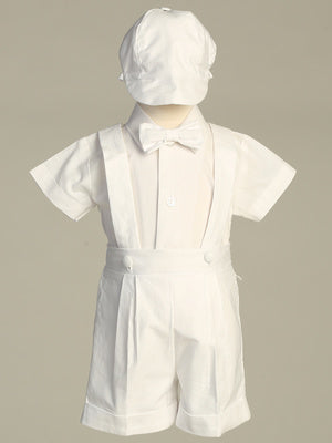 Cotton Oxford Suspender Short Set Baptism Christening Canada close