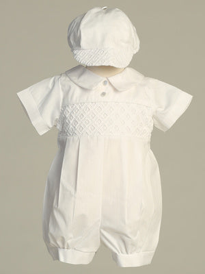 Diamond Eyelet Trim Boys Romper Cotton Mix Baptism Christening Canada