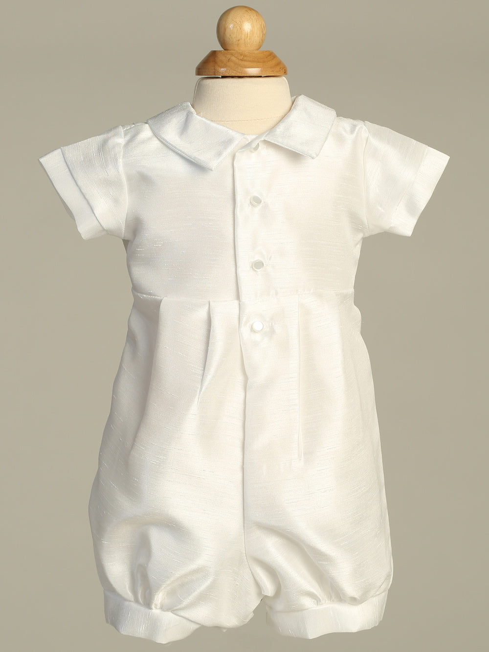 Embroidered Cross Bib Shortall Boys Baptism Christening White Canada-back