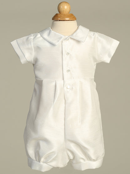 Embroidered Cross Bib Shortall Boys Baptism Christening White Canada-back