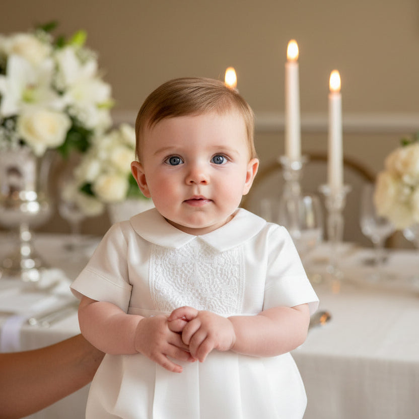 Embroidered Lace Front Detachable Gown Baptism Christening Canada romper view 2
