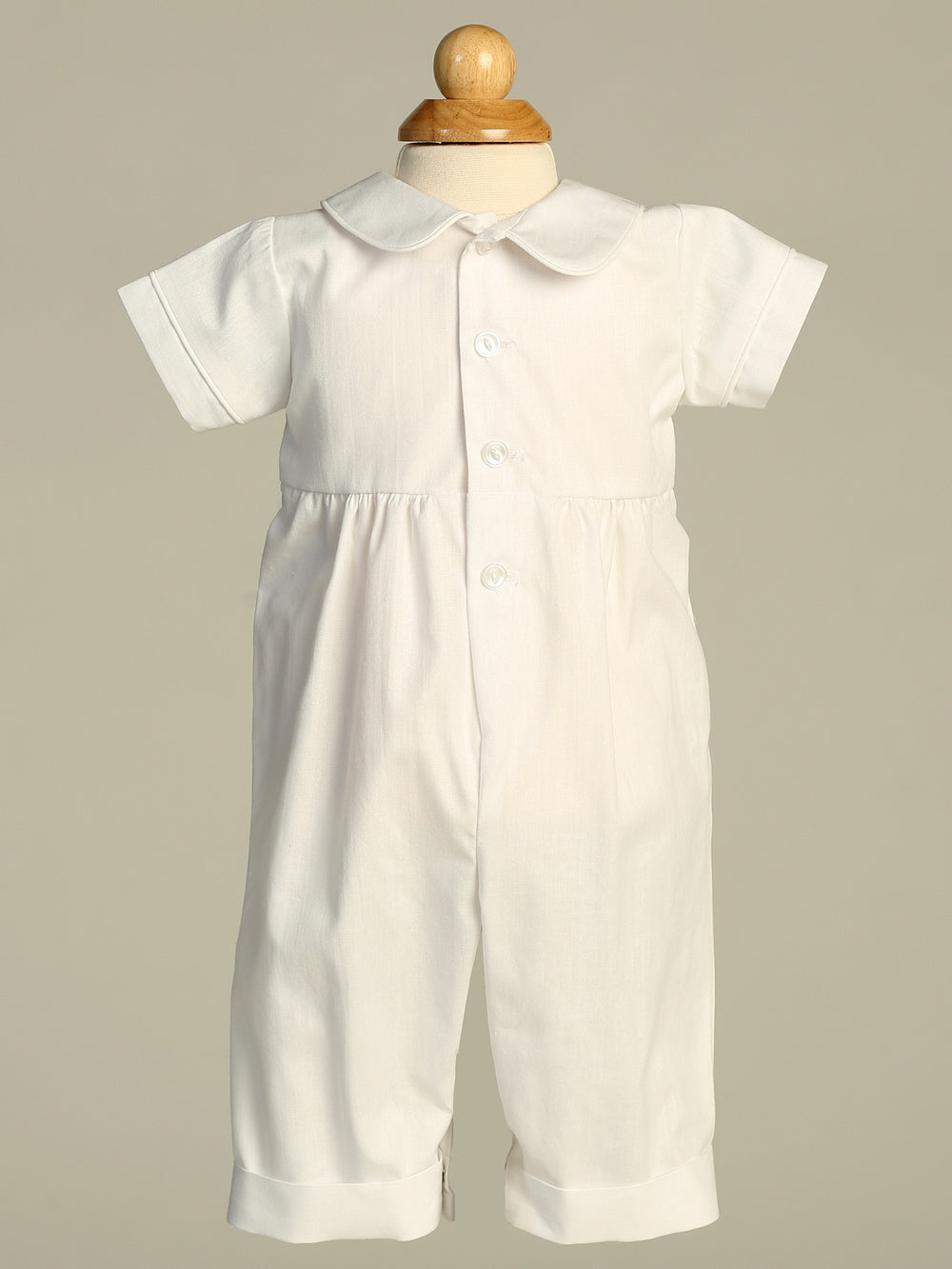 Embroidered Shamrock Boys Romper Baptism Christening Cotton Mix Canada back
