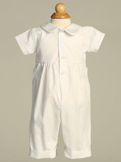 Embroidered Shamrock Boys Romper Baptism Christening Cotton Mix Canada back