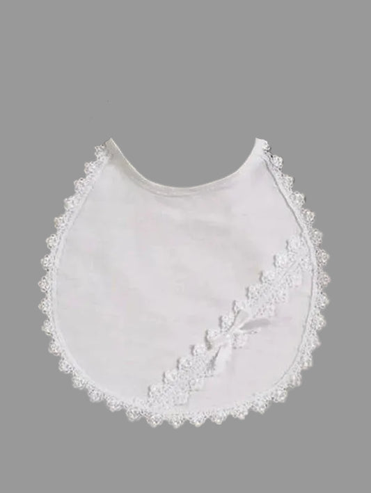 FK white cotton lace trim bib girls Canada