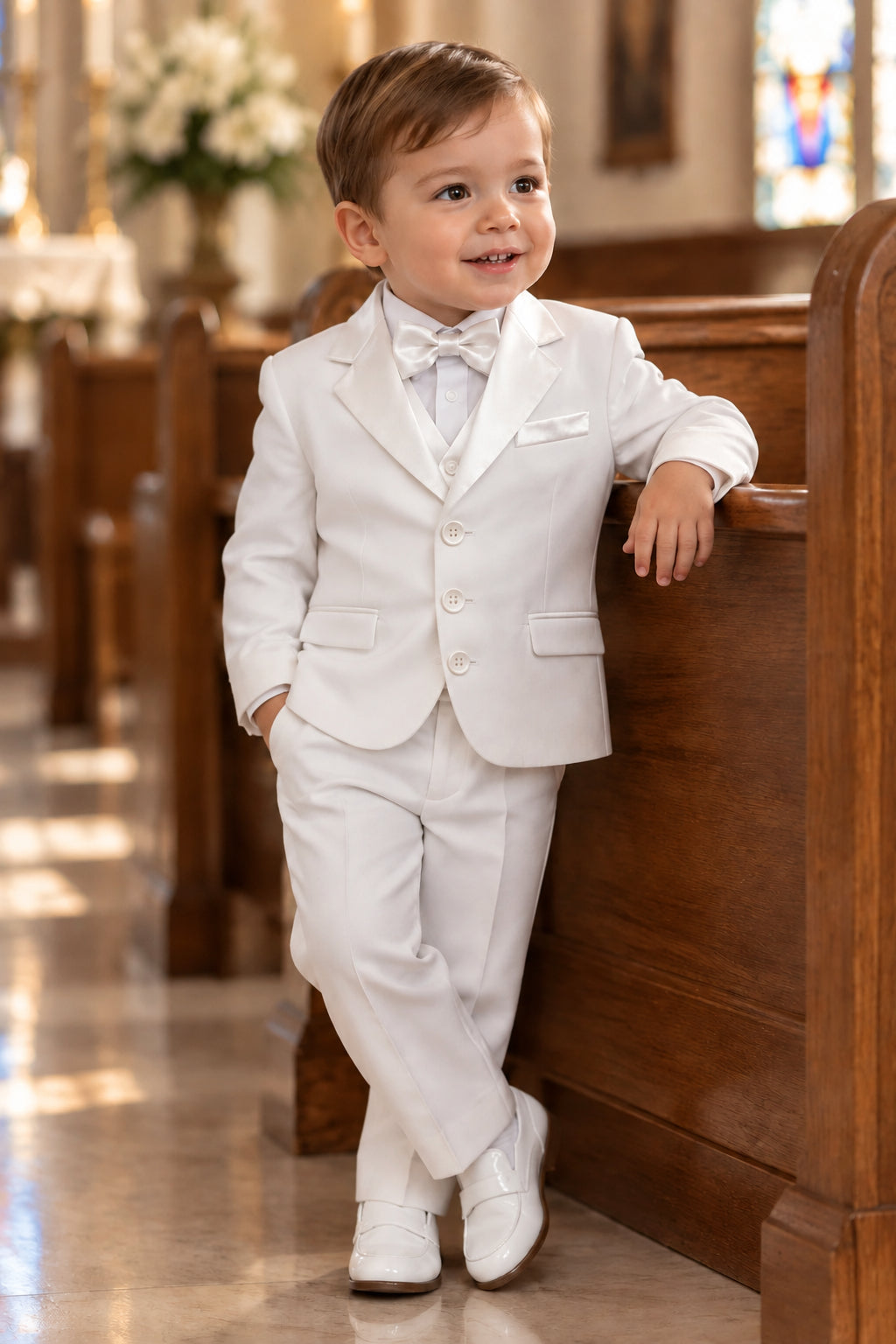Fancy Affordable Boys 5 piece Tuxedo Ivory White Canada Wide live  button live 2-6 button