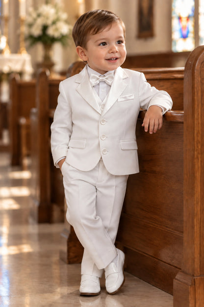 Fancy Affordable Boys 5 piece Tuxedo Ivory White Canada Wide live  button live 2-6 button