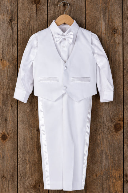 Fancy Affordable baby Boys 5 piece Tuxedo Ivory White Canada Wide