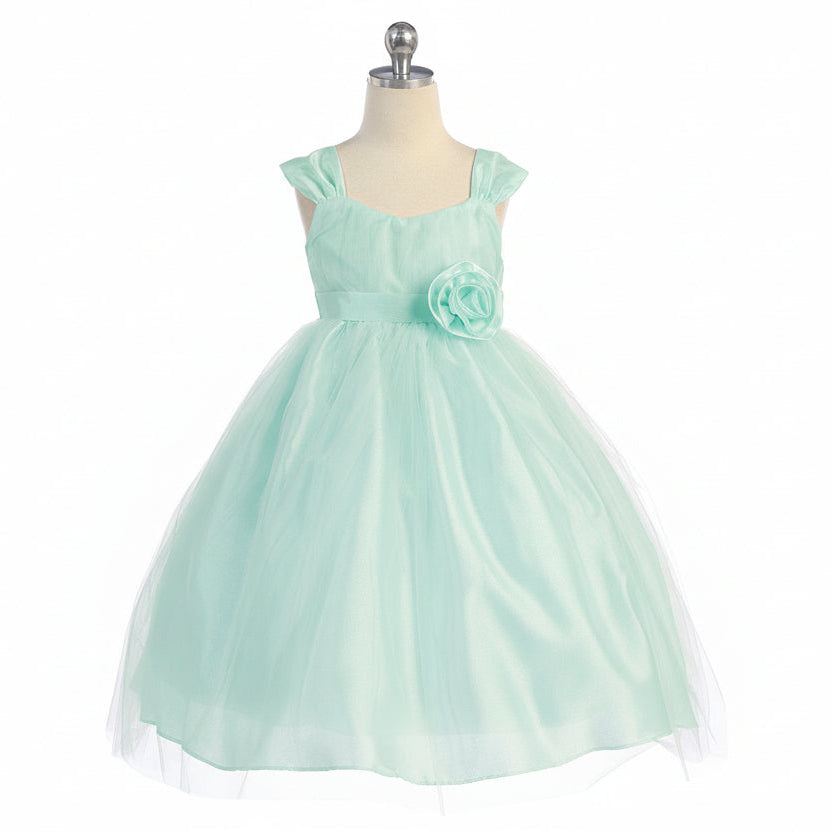 Fancy Allover Soft Tulle Overlay Formal Girls Dress Multi Colours Canada mint