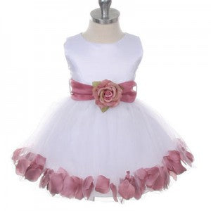 Fancy Baby Girls Petal Dress With Sash blush White Canada