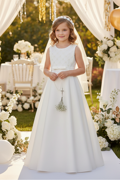 Fancy Beaded Criss Cross Top Girls Long Dress Canada