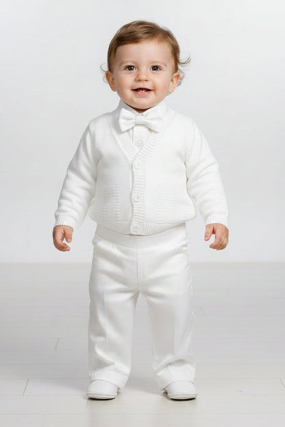Fancy Boys Knit Cardigan Set Baptism Christening White Ivory 4 Piece Canada