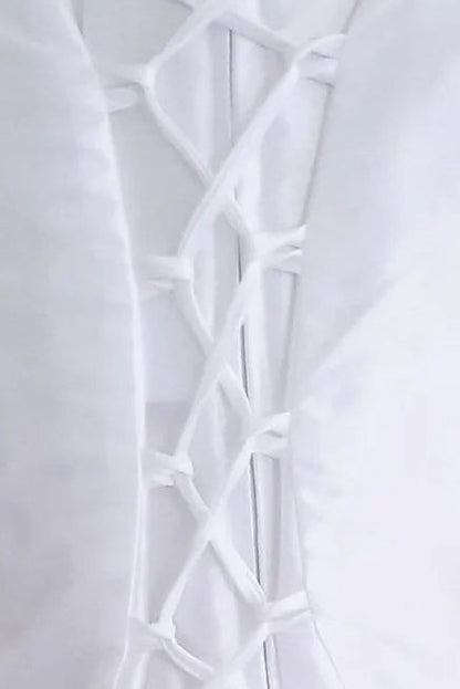 Fancy Criss Cross Top Girls Long Dress White Canada waist back