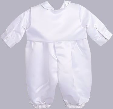 Fancy Dove & Cross Baptism Christening Boys Romper  White Canada back