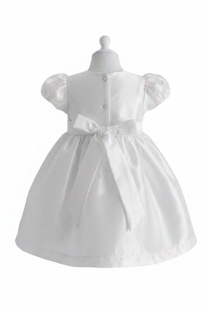 Fancy Embellished Short Baptism Christening Dress White Canada back