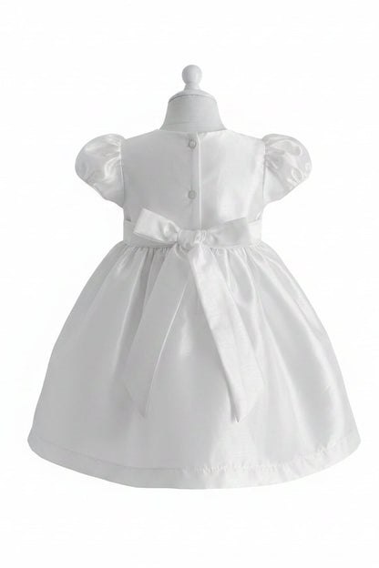 Fancy Embellished Short Baptism Christening Dress White Canada back