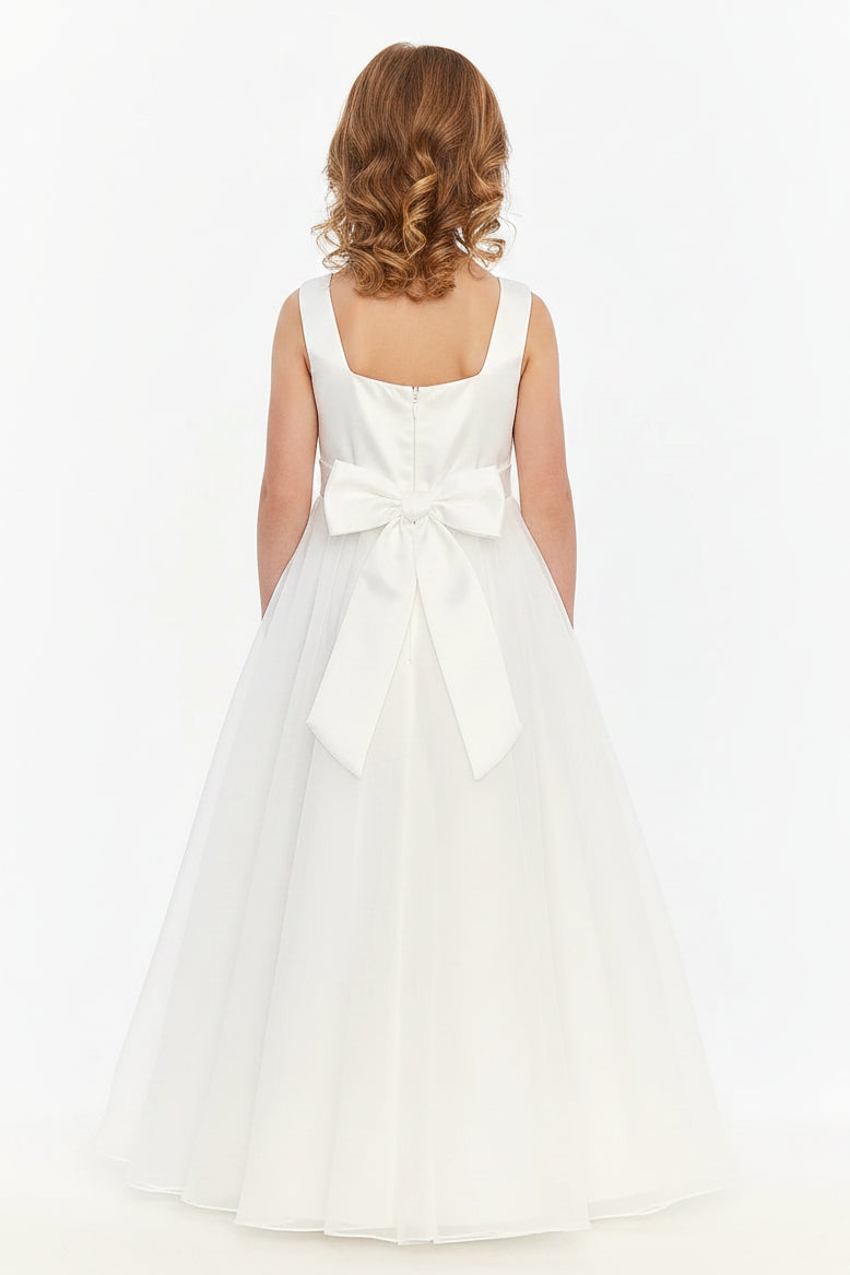 Fancy Embordered Aline Girls First Communion Gown White Canada