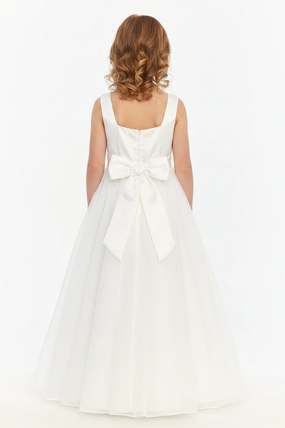 Fancy Embordered Aline Girls First Communion Gown White Canada