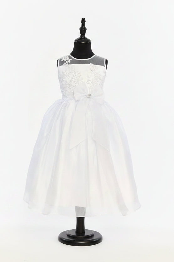 Fancy Extravagant Bow Flower Girl Dress Tea Length Multi Colour Canada mani
