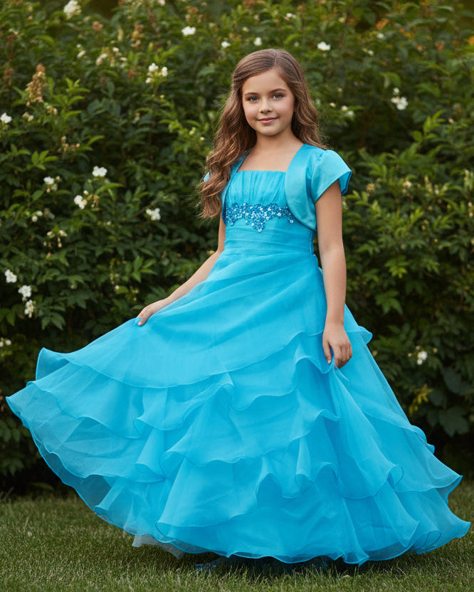 Fancy Flamingo Girls Formal First Communion Gown Turquoise Canada