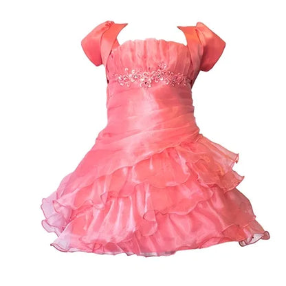 Fancy Flamingo Girls Formal Gown Coral Front View Canada 1