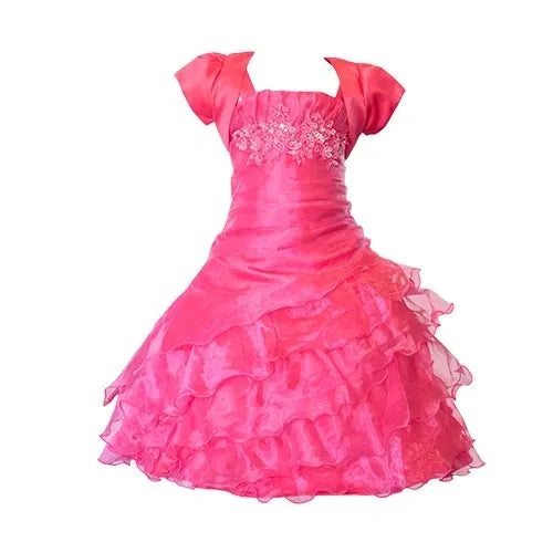 Fancy Flamingo Girls Formal Gown fushia Front View Canada