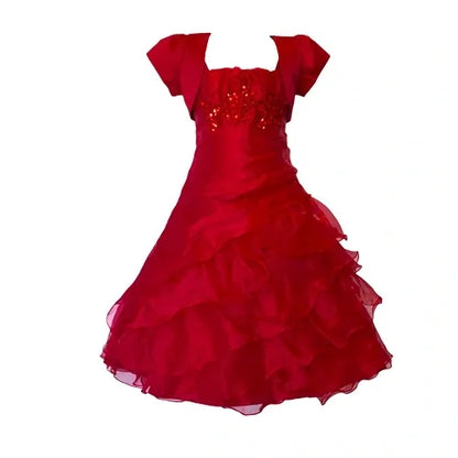 Fancy Flamingo Girls Formal Gown red Front View Canada