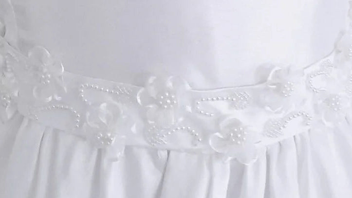 Fancy Floral Waist Simple Girls Long Dress White Canada waist
