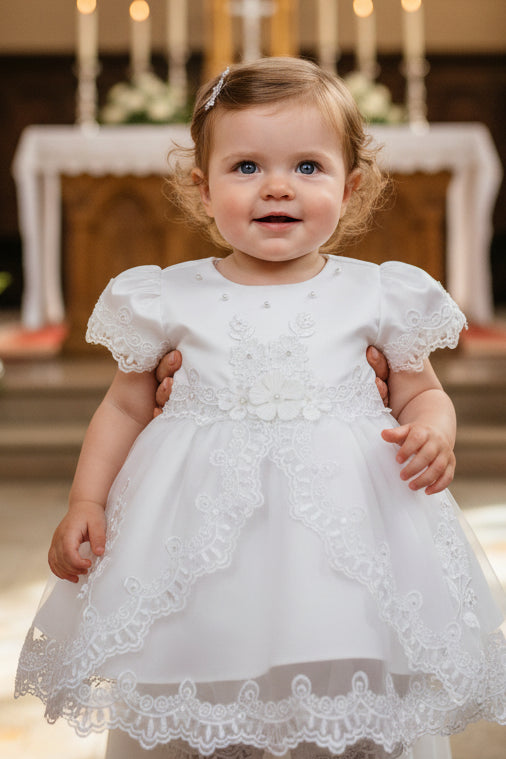 Fancy Girls Baptism 4 Piece Dress Set White Canada dress