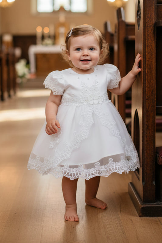 Fancy Girls Baptism 4 Piece Dress Set White Canada dress