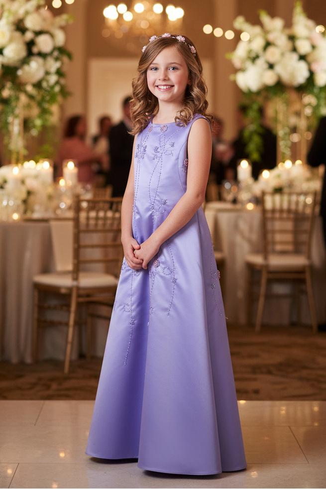 Fancy Girls Fitted Beaded Gown Lilac Canada