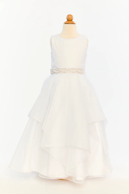 Fancy Girls Handkerchief Skirt Long Gown Organza White Canada 3