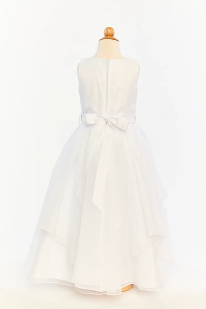 Fancy Girls Handkerchief Skirt Long Gown Organza White Canada back