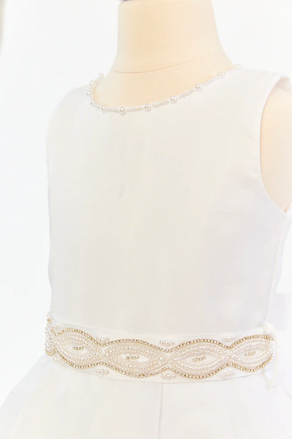 Fancy Girls Handkerchief Skirt Long Gown Organza White Canada close belt
