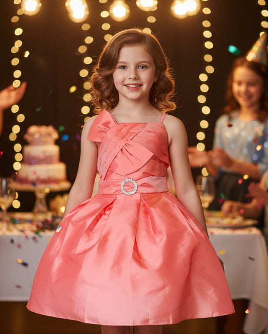 Fancy Girls Party Dress with Bow Multi Colour Canada