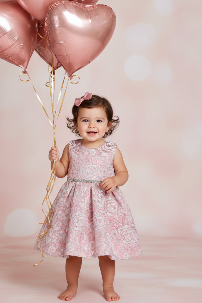Fancy Jaccard Box Pleat Baby Girls Dress Multi Colour Canada bl