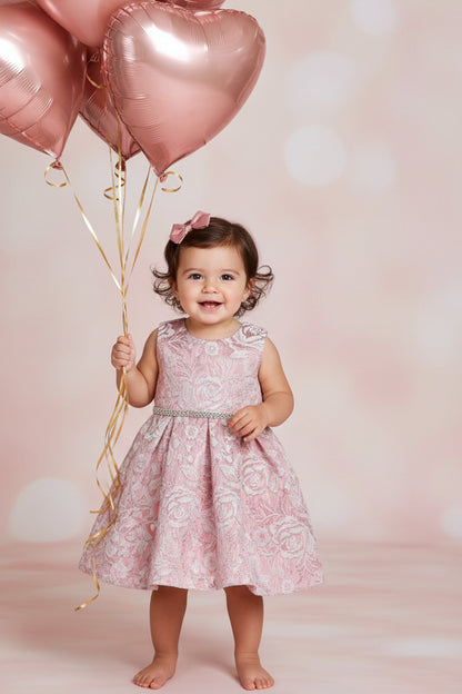 Fancy Jaccard Box Pleat Baby Girls Dress Multi Colour Canada bl