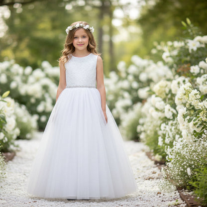Fancy Lace Top Sweetheart Neck Line Girls Gown White Ivory Pink Canada