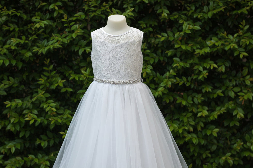  Fancy Lace Top Sweetheart Neck Line Girls Gown White Ivory Pink Canada pink front close