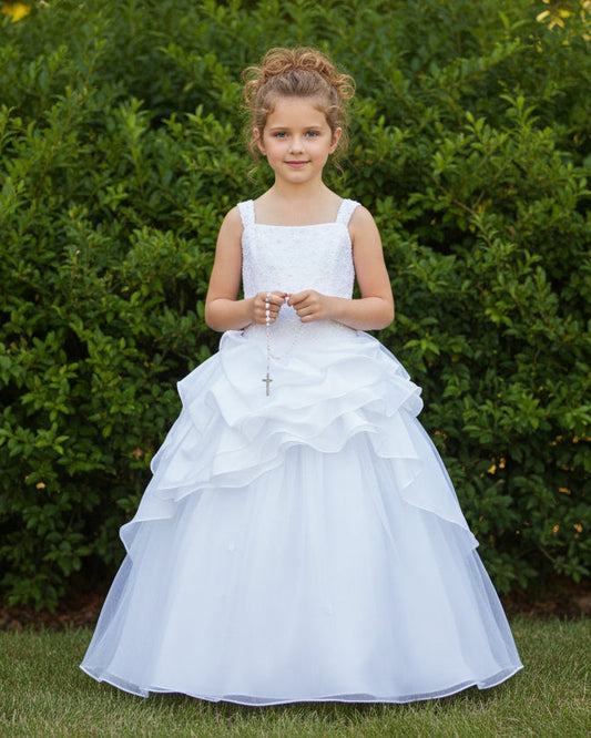 First Communion White Girls Ball Gown With Matching Shawl Canada