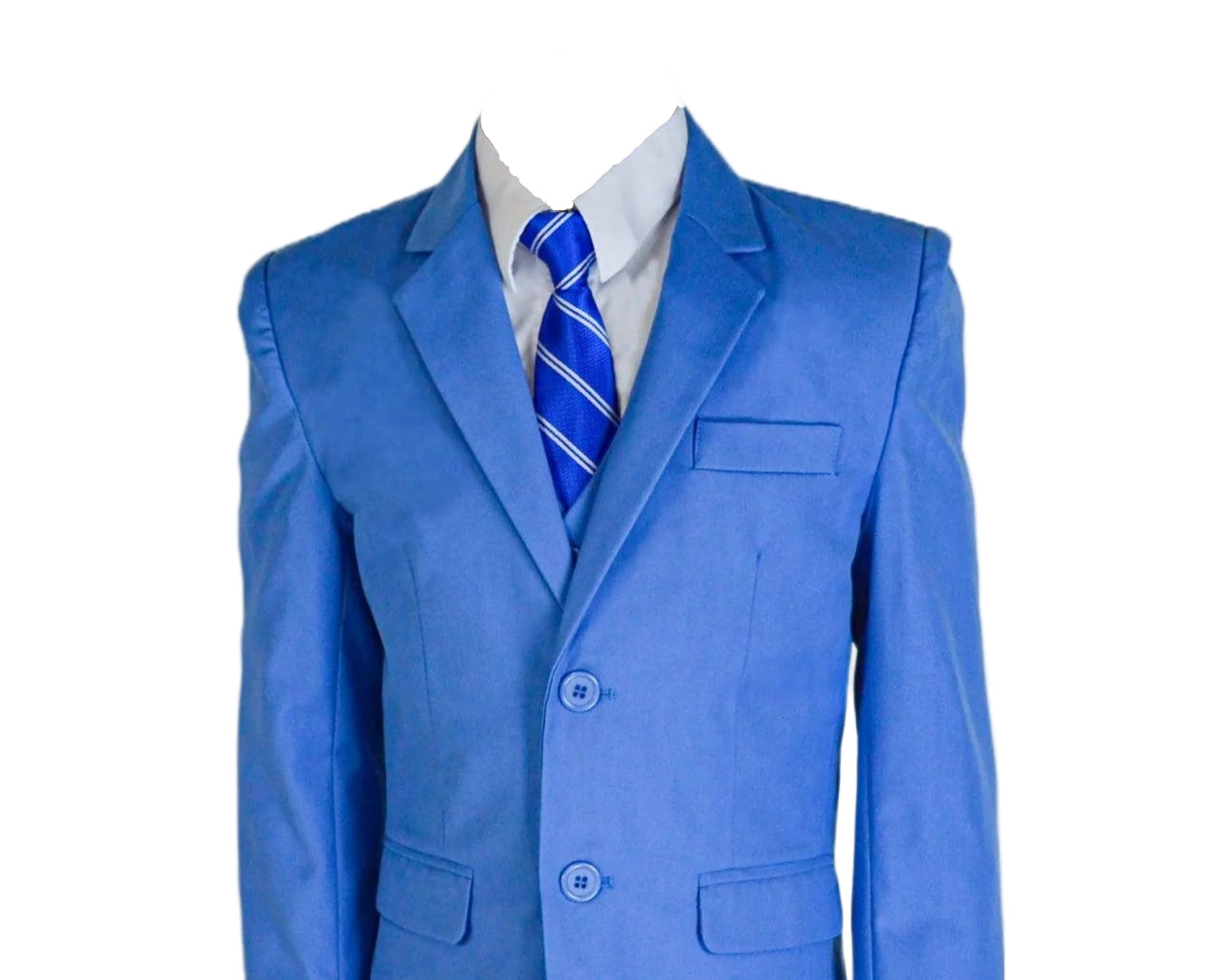 Five Piece Boys Suit Light Blue Front View