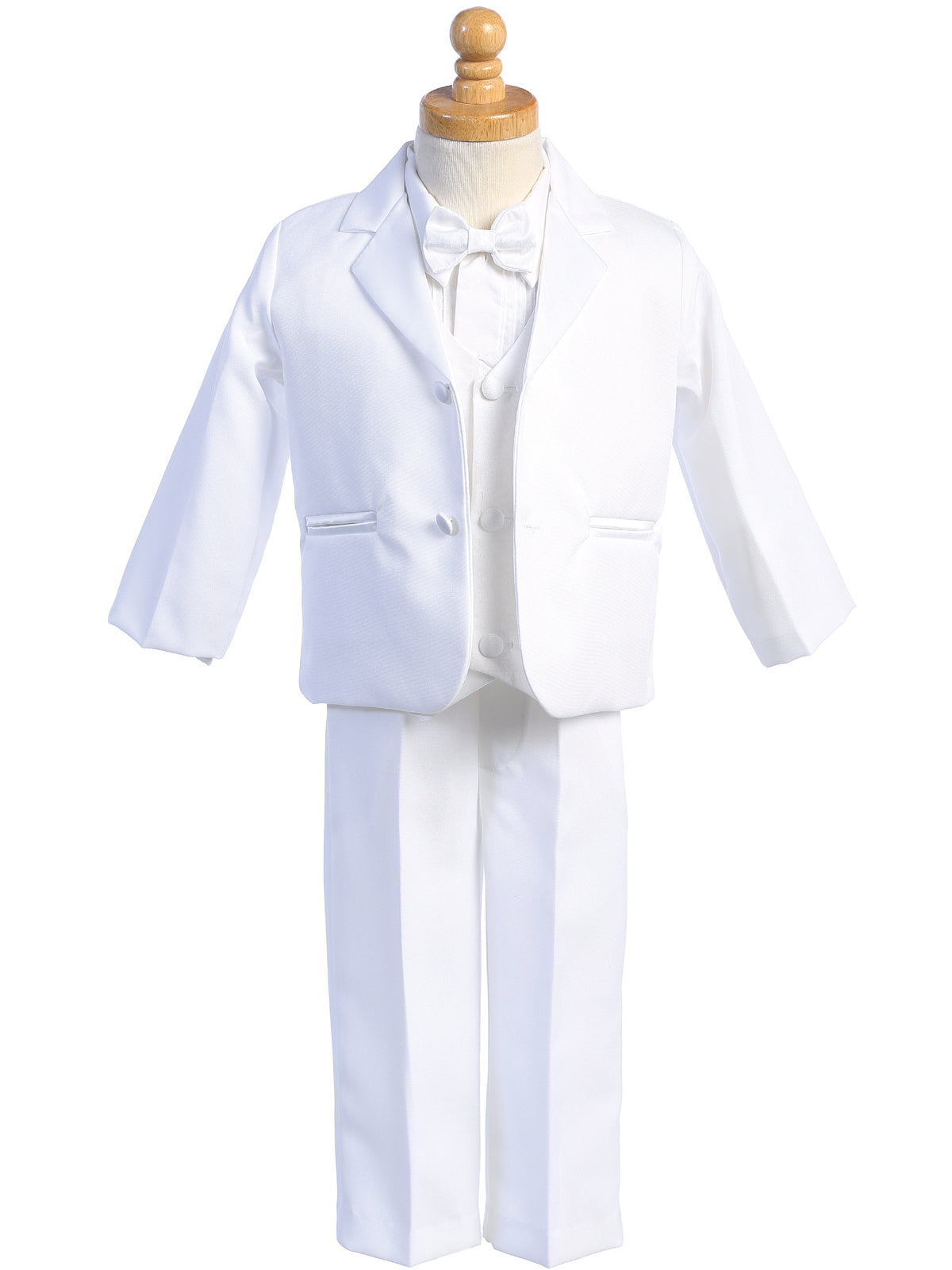 Five Piece Christening Tuxedo White Front View
