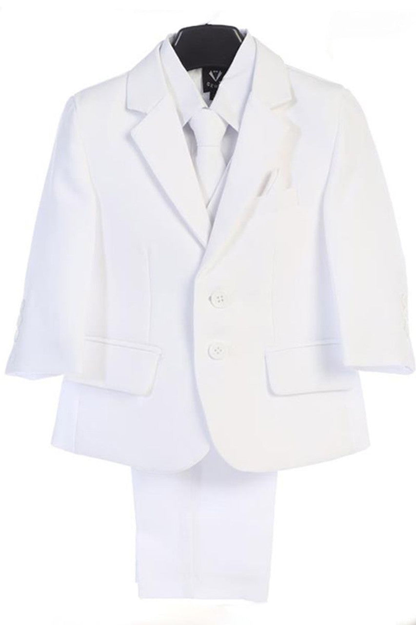 Five Piece First Holy Communion Boys Suit White Lito Front View