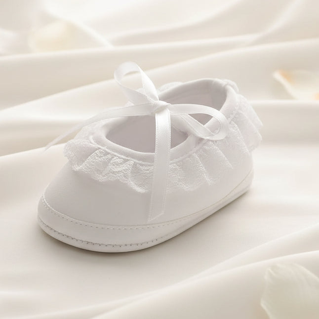 Girls Ballet Baptism Christening Shoes White Satin & Lace Canada