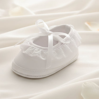 Girls Ballet Baptism Christening Shoes White Satin & Lace Canada