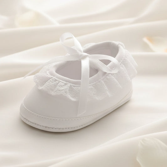 Girls Ballet Baptism Christening Shoes White Satin & Lace Canada