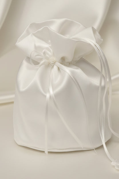 Girls Embroidered Satin Communion Purse White Ivory Canada ivory