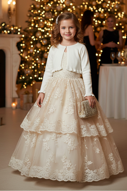 Girls Knitted Ruffle Bolero
 Ivory Canada 