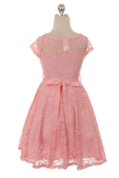 Girls Lace Party Dress Multi Colour Canada blush back